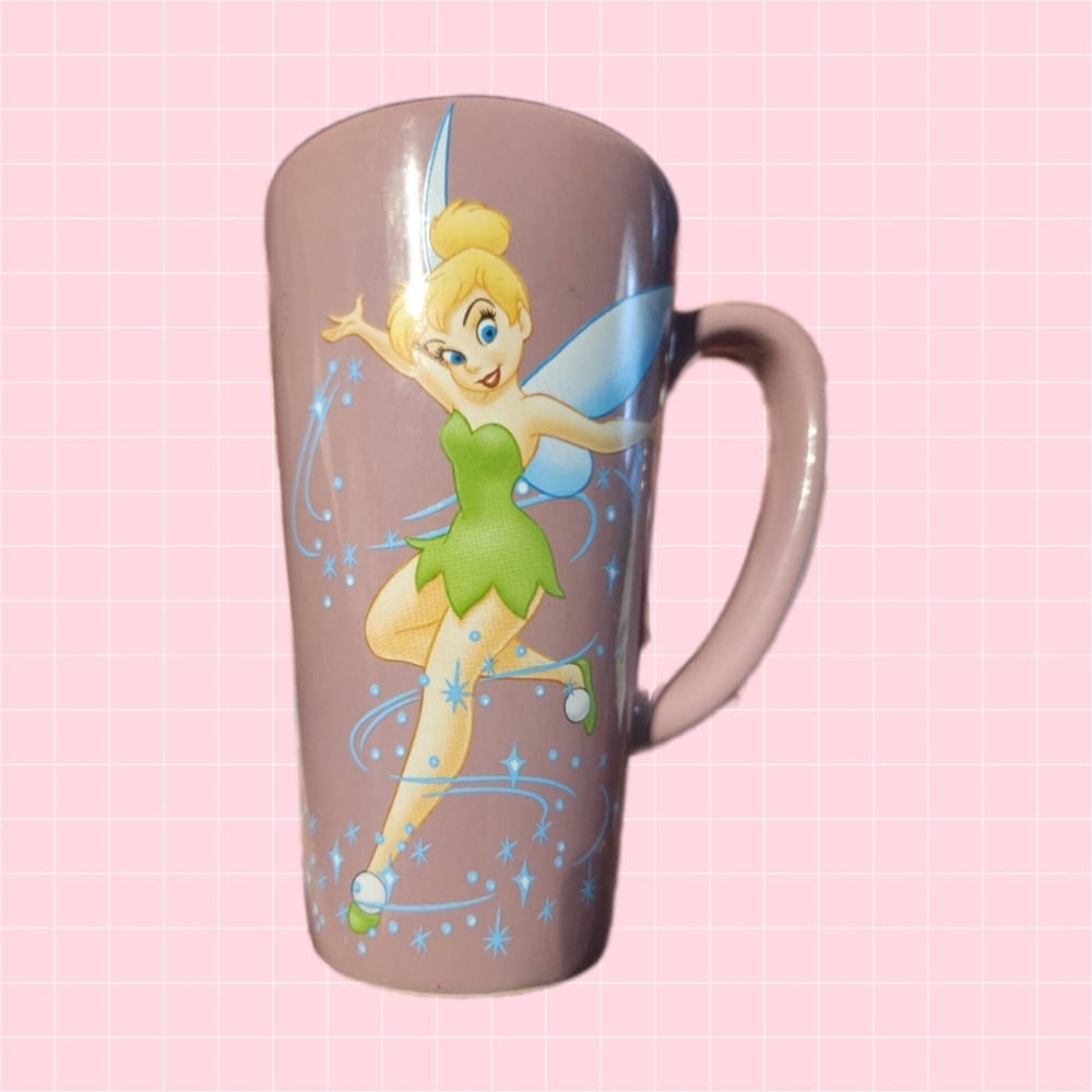 Disney Store Tinker Bell Pink Ceramic Tall Mug